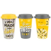 Kubki - Kubek z silikonową pokrywką SUNSHINE 380 ml - miniaturka - grafika 1