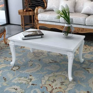 vidaXL Stolik do kawy, biały, wysoki połysk 100x60x42 cm - Ławy i stoliki kawowe - miniaturka - grafika 1