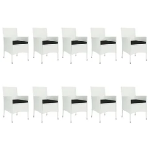 11-cz. zestaw mebli ogrodowych z poduszkami, biały, polirattan - Meble ogrodowe - miniaturka - grafika 5