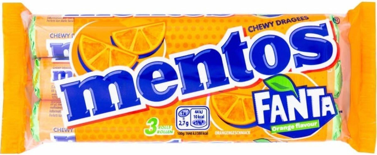 MENTOS TRÓJPACK Draże Fanta 37,5g
