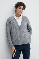 Swetry damskie - Tommy Hilfiger kardigan wełniany kolor szary WW0WW43089 - miniaturka - grafika 1