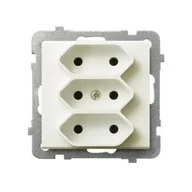 Gniazdka elektryczne - Ospel Gniazdo ścienne SONATA MODUŁ Potrójne EURO ecru GP-3R/m/27 - miniaturka - grafika 1