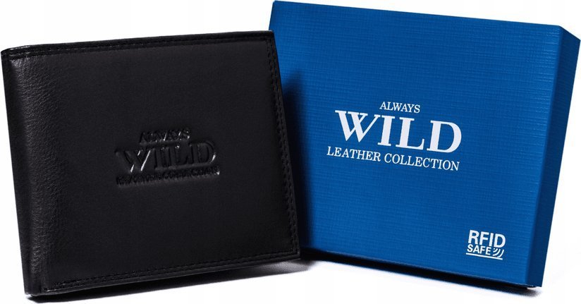 Always Wild Klasyczny, skórzany portfel męski bez zapięcia Always Wild NoSize