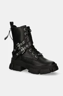 Botki damskie - Steve Madden botki Traction damskie kolor czarny na płaskim obcasie SM19000044 - miniaturka - grafika 1