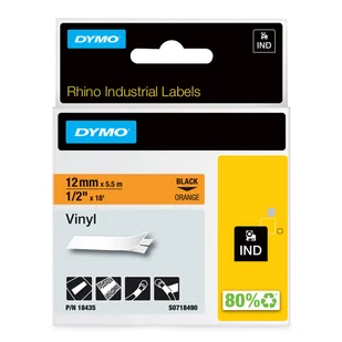 Dymo Oryginał RHINO taśma winylowa 12mm czarna na pomarańczowym S0718490 - Taśmy do drukarek barwiące - miniaturka - grafika 6