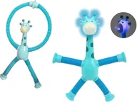 Figurki dla dzieci - TELESKOPOWA Przyssawka ŻYRAFA Figurka SPRĘŻYNKA Świeci LED sprężynowa - miniaturka - grafika 1