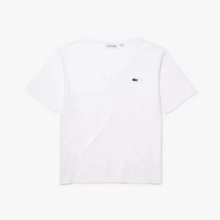 Damska Koszulka z krótkim rękawem LACOSTE TEE-SHIRT & TURTLE NECK SHIRT TF8392.001 – Biały - Koszulki i topy damskie - miniaturka - grafika 1