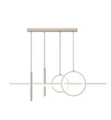 Lampy sufitowe - Linet Plus- Nowoczesna Wisząca Lampa LED Biały nad stół - miniaturka - grafika 1