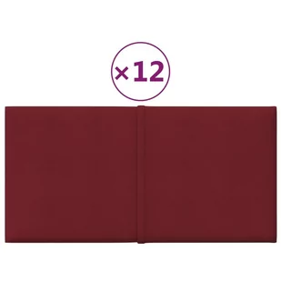 Panele ścienne, 12 szt., kolor wina, 30x15 cm, tkanina, 0,54 m² - Panele ścienne i boazeria - miniaturka - grafika 3