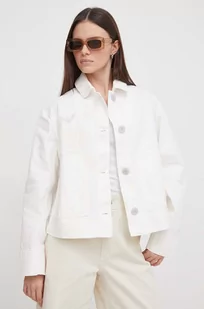 Emporio Armani kurtka jeansowa damska kolor biały przejściowa - Kurtki damskie - miniaturka - grafika 1