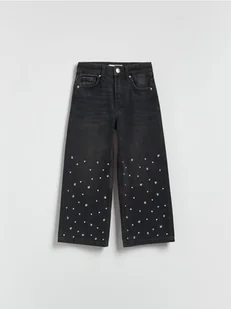 Reserved - GIRLS` JEANS TROUSERS - czarny - Spodnie i spodenki dla dziewczynek - miniaturka - grafika 1