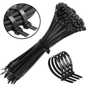 Poliamidowe opaski zaciskowe, czarne 370x4,8 mm 600 szt - Pozostałe akcesoria sieciowe - miniaturka - grafika 1