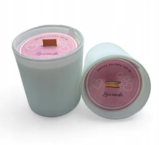 2x Świeca Sojowa ręcznie robiona Handmade białym mat 230 ml Lawenda - Świece - miniaturka - grafika 1