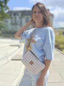 Nerki - Torebka z puchatej tkaniny w pepitkę Różowa - miniaturka - grafika 1