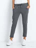 Spodnie damskie - Spodnie damskie dzianinowe typu chino ciemnoszare (3589.07X) - Factory Price - miniaturka - grafika 1