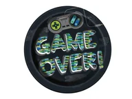 Dekoracje i nakrycia stołu na imprezę - Talerzyki papierowe Game over! - 23 cm - 8 szt. - miniaturka - grafika 1