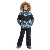 Kurtki i płaszcze dla dziewczynek - Kurtka dziewczęca Roxy Gypsy narciarska z membraną 15K w kwiaty-128 - miniaturka - grafika 1