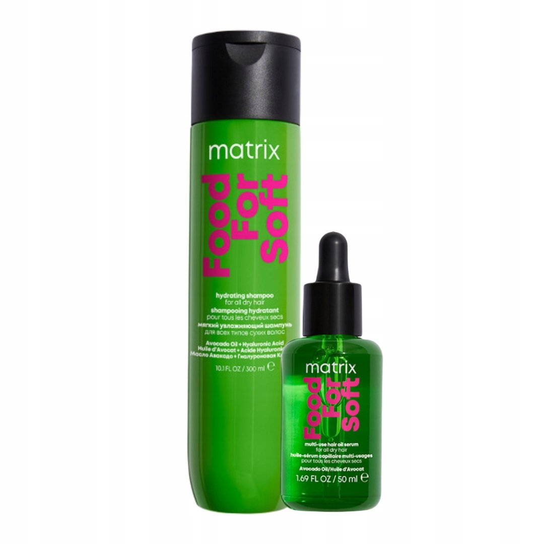Matrix Food For Soft Szampon do włosów suchych, nawilżający olejek Zestaw