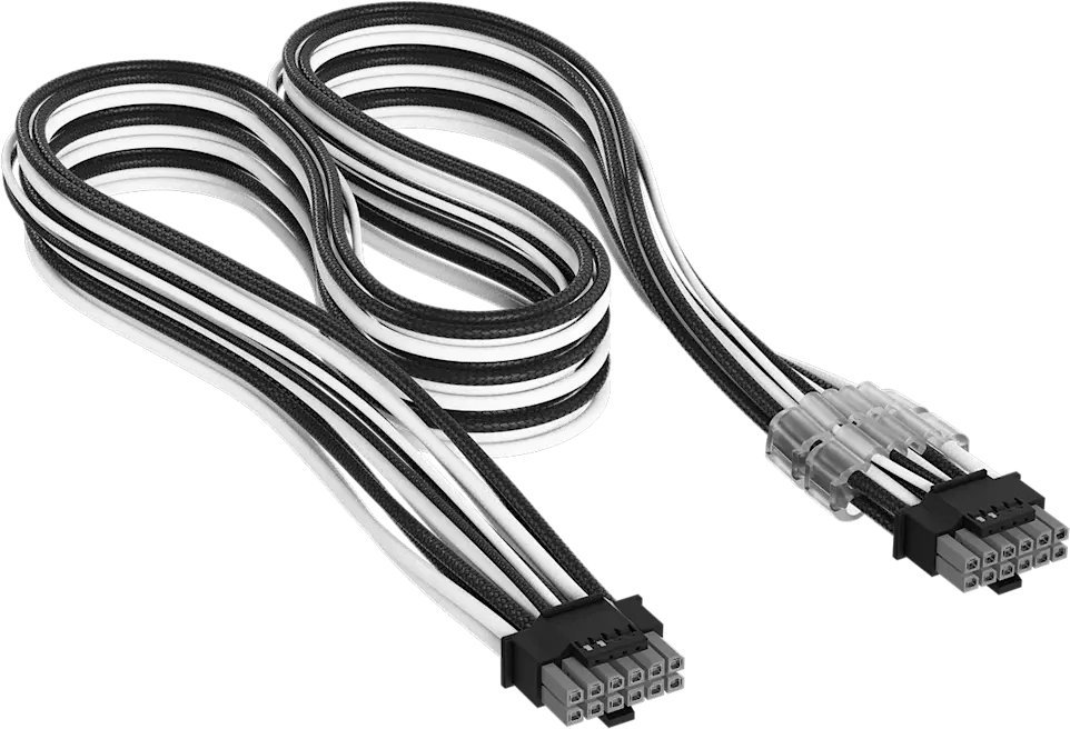 Corsair Premium Sleeved 12V-2x6 do 12V-2x6-kabla, Universal - czarny/biały CP-8920433