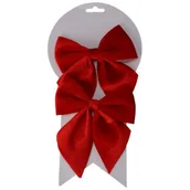 Ozdoby bożonarodzeniowe - Kokarda dekoracyjna welurowa czerwony 2 sztuki 12 x 13 cm - miniaturka - grafika 1