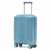 Walizki - PUCCINI Walizka Kabinowa Podróżna Na Kółkach PP Twarda Niebieska PP027C-7B - miniaturka - grafika 1