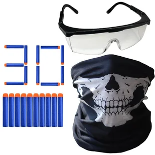 Okulary Ochronne Do Nerf + Bandana + 30 Strzałki - Zabawki militarne - miniaturka - grafika 1