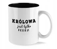 Kubki - Kubek Biały Wnętrze CZARNE KRÓLOWA JEST JEDNA 2 - miniaturka - grafika 1