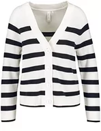 Kurtki damskie - GERRY WEBER Edition Damska kurtka 935009-44701 z dzianiny, ecru/biały/niebieski w prążki, 44, ecru/biały/niebieski kółko, 44 - miniaturka - grafika 1