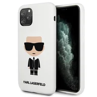 Etui i futerały do telefonów - Karl Lagerfeld Fullbody Silicone Iconic - Etui iPhone 11 Pro White - miniaturka - grafika 1