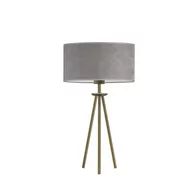 Lampy stojące - Lysne, Lampka stołowa z welurowym abażurem ALTA VELUR, Szary - miniaturka - grafika 1