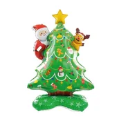 Balony i akcesoria - Balon choinka stojący foliowy 151655 3d 93x153cm świąteczny boże narodzenie - miniaturka - grafika 1