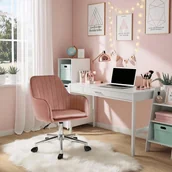 Fotele i pufy dla dzieci - Fotel Młodzieżowy Obrotowy TOM Różowy Welurowy Nowoczesny - miniaturka - grafika 1