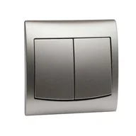 Wyłączniki światła i elektryczne - Łącznik podwójny ŁP-2V satyna vega - miniaturka - grafika 1