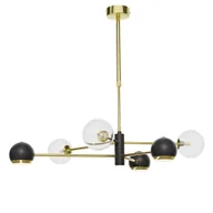 Lampy sufitowe - Nietuzinkowa, złota lampa wisząca do salonu JUP 1967 z serii MOKA - miniaturka - grafika 1