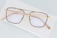 Okulary korekcyjne, oprawki, szkła - Okulary pilotki zerówki filtr Blue Light do komputera 2560-1 - miniaturka - grafika 1