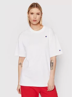 Koszulki i topy damskie - Champion T-Shirt Maxi 114131 Biały Oversize - grafika 1