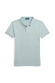 Koszulki dla chłopców - Polo Ralph Lauren polo bawełniane dziecięce kolor niebieski gładki - grafika 1