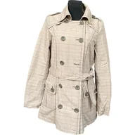 Płaszcze damskie - Only Płaszcz Damski Elegancki Wygodny Stylowy Beżowy w Kratkę L - miniaturka - grafika 1