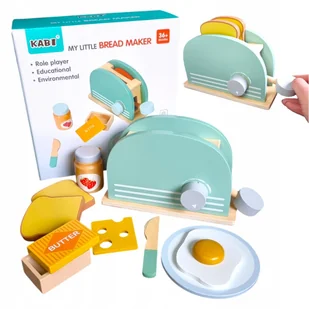 Zestaw kuchenny dla dzieci drewniane zabawki akcesoria do kuchni TOSTER - Domki dla lalek - miniaturka - grafika 1