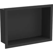 Półki łazienkowe - Mexen X-Wall-R półka wnękowa z kołnierzem 30 x 20 cm, czarna - miniaturka - grafika 1