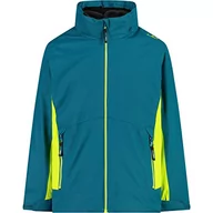 Kurtki i płaszcze dla chłopców - CMP - Kid Jacket Fix Hood Detachble Inn.Jacket, Boy, Deep Lake-Acido, 116 - miniaturka - grafika 1