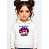 Bluzy dla dziewczynek - BLUZA DZIECIĘCA KPOP DEMON HUNTERS HUNTRIX 110-116 Z KAPTUREM BAWEŁNIANA - miniaturka - grafika 1