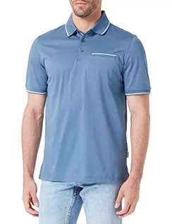 Koszule męskie - bugatti Męska koszula polo, 8151-35100, niebiesko-szara-330, regularna, Niebiesko-szary-330, S - grafika 1