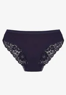 Majtki damskie - Granatowe Majtki Figi Zdobione Koronką Venissella - miniaturka - grafika 1