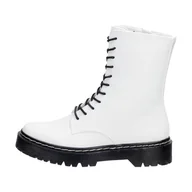 Botki damskie - Białe glany damskie S.Barski 201-67 - S.BARSKI - miniaturka - grafika 1