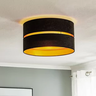 Euluna Lampa sufitowa Duo z tkaniny, czarna/złota, 40cm - Lampy sufitowe - miniaturka - grafika 2