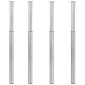 Meble modułowe i akcesoria - vidaXL Teleskopowe nogi do stołu, 4 szt., nikiel, 710-1100 mm - miniaturka - grafika 1