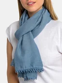 Apaszki i szaliki damskie - Lekki szalik niebieski - miniaturka - grafika 1