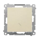 Wyłączniki światła i elektryczne - Wyłącznik schodowy Simon 55 - szampański mat - miniaturka - grafika 1