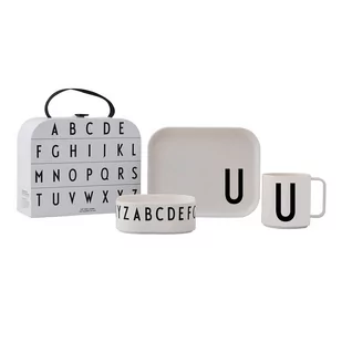 3-częściowy zestaw naczyń dla dzieci z kuferkiem Design Letters Classics U - Zestawy naczyń dla dzieci - miniaturka - grafika 1